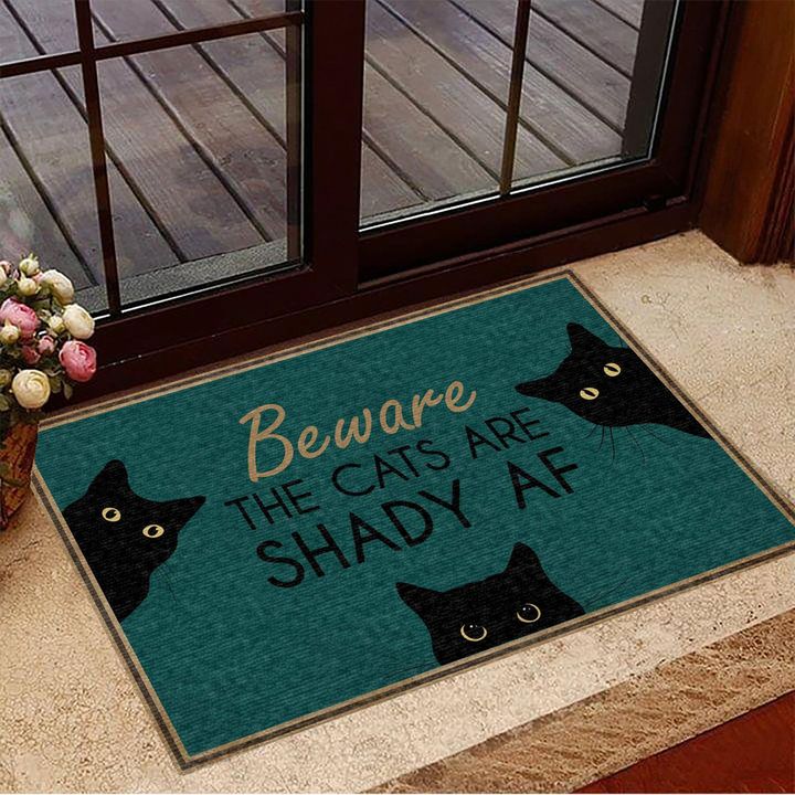 Beware The Cats Are Shady Af Doormat Black Cat Doormat Home Decor