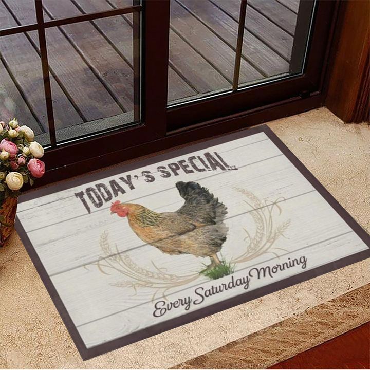 Chicken Today's Special Every Saturday Morning Doormat Retro Doormat Home Decoration