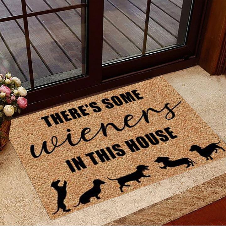 There's Some Wieners In This House Doormat Dachshund Doormat Home Decor