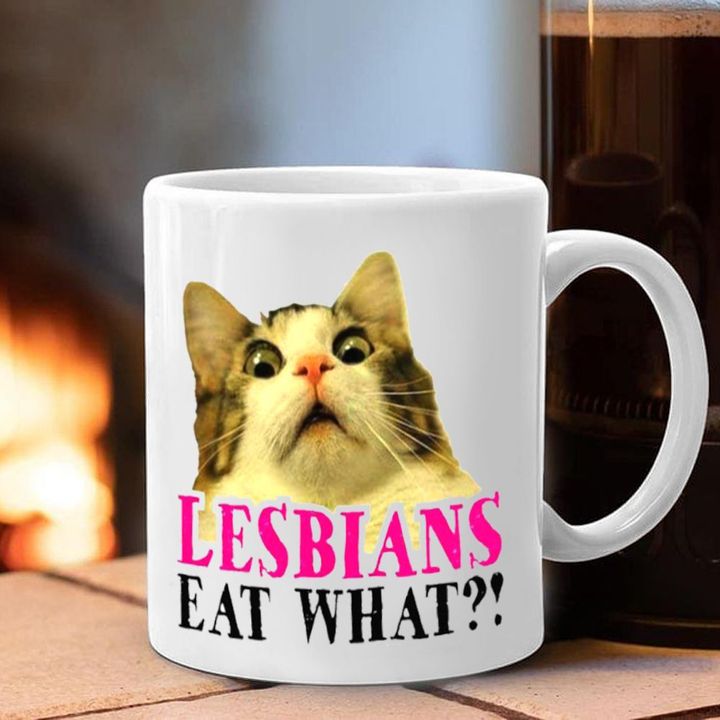Lesbians Eat What Mug Cat Mug