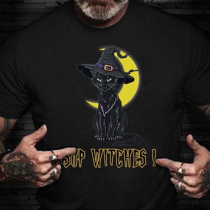 Cat Sup Witches T-Shirt Halloween Cat Shirt Halloween Birthday Gifts