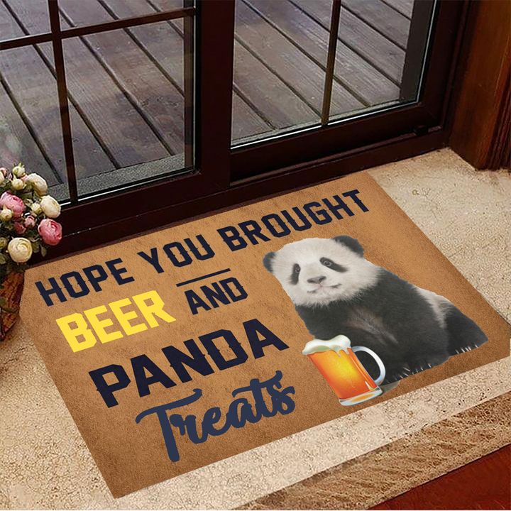 Hope You Brought Beer And Panda Treats Doormat Decorative Door Mats Gifts For Panda Lovers