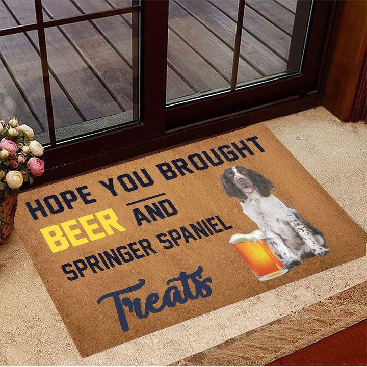 Hope You Brought Beer And Springer Spaniel Treats Doormat Inside Door Mats House Decor