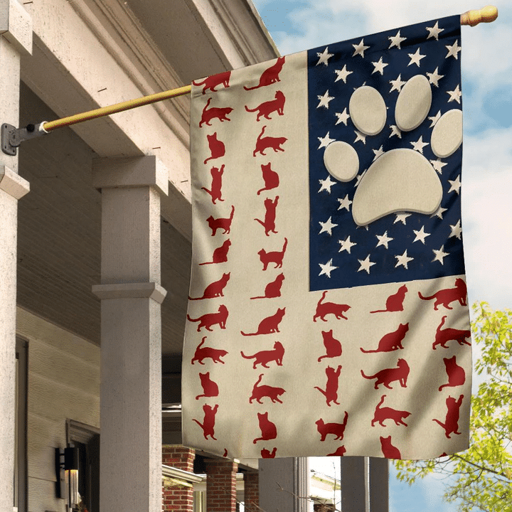Cats Paw American Flag Cat Merchandise Gift For Cat Lover Owner Gift Outdoor Yard Decor