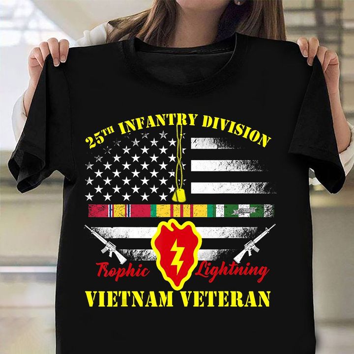 25th Infantry Division Vietnam Veteran T-Shirt Proud Vietnam Army Veteran Shirts Military Gifts