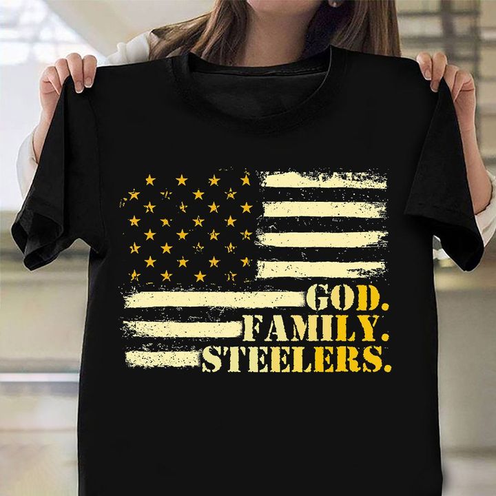 American Flag God Family Steelers T-Shirt Army Veteran Shirts Unique Military Gifts