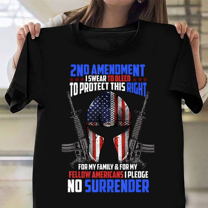 2nd Amendment I Swear To Bleed Shirt Proud American Veteran T-Shirt Military Retirement Gifts