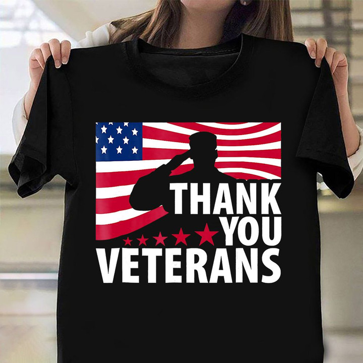 Thank You Veterans Shirt Honoring American Army T-Shirt Veterans Day Gifts For Employees