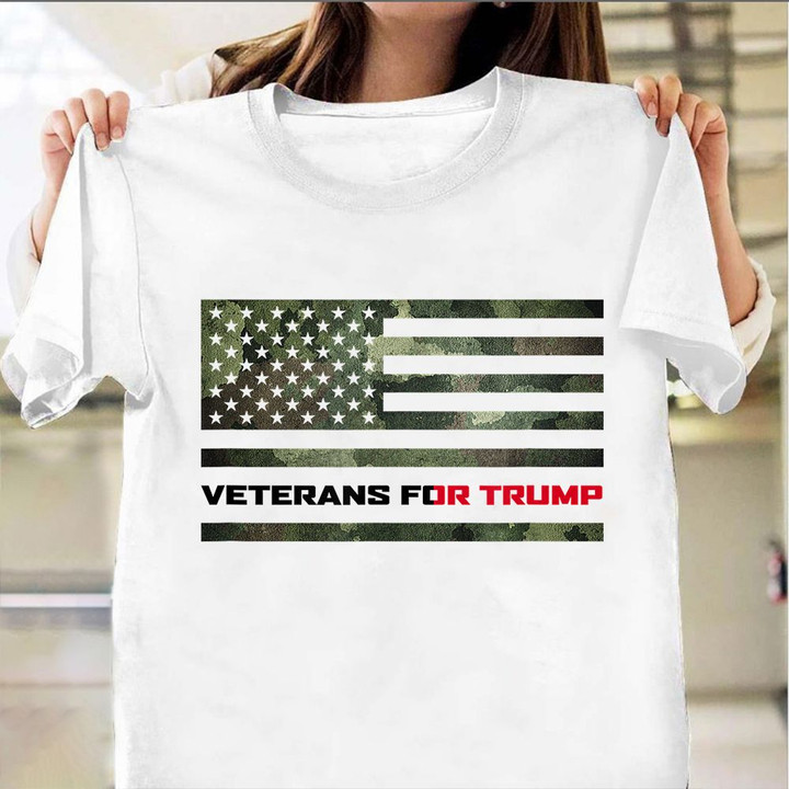 Veterans For Trump Shirt American Army Flag T-Shirt Gift Ideas For Veterans