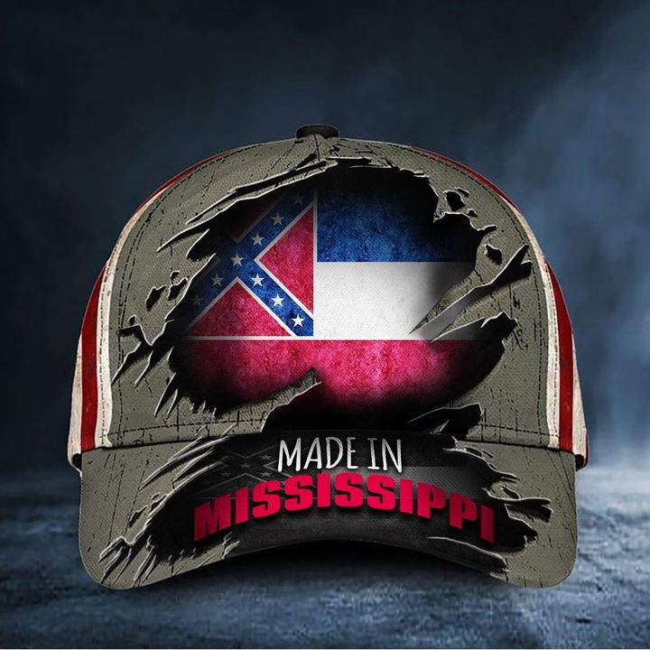 Made In Mississippi Hat Vintage Old  Mississippi Flag Cap Patriotic Gifts For Him