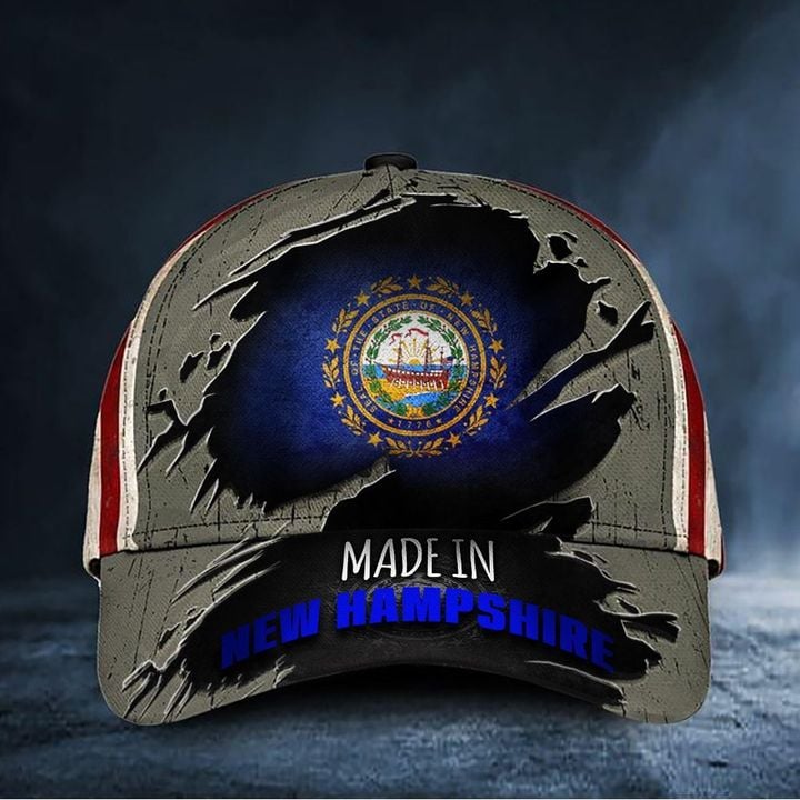 Made In New Hampshire Hat Seal Of The State Of New Hampshire Cap Patriotic Gifts For Him