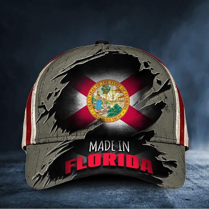 Made In Florida Cap Patriotic USA Florida Flag Hat Proud Floridian Merchandise Gift