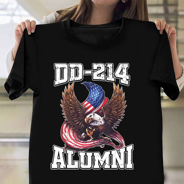 DD-214 Alumni Shirt Eagle American Military Veteran T-Shirt Army Retirement Gifts