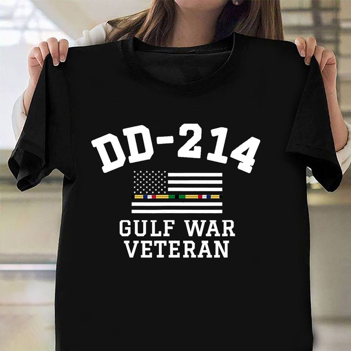 DD-214 Gulf War Veteran Shirt Desert Storm Veteran Pride Flag T-Shirt Veterans Day Gift Ideas