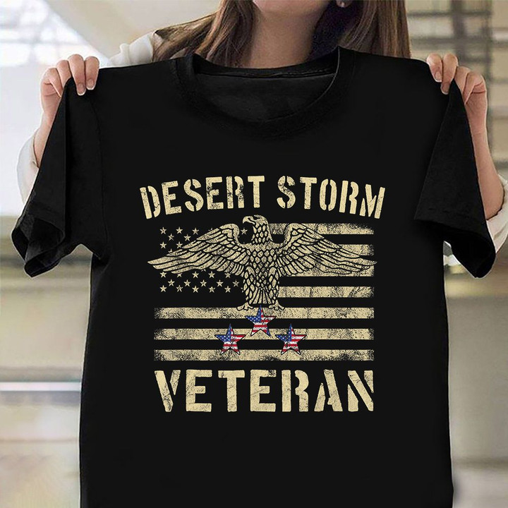 Desert Storm Veteran Shirt Stars And Stripes American Eagle Graphic Tees Gift For Army Man