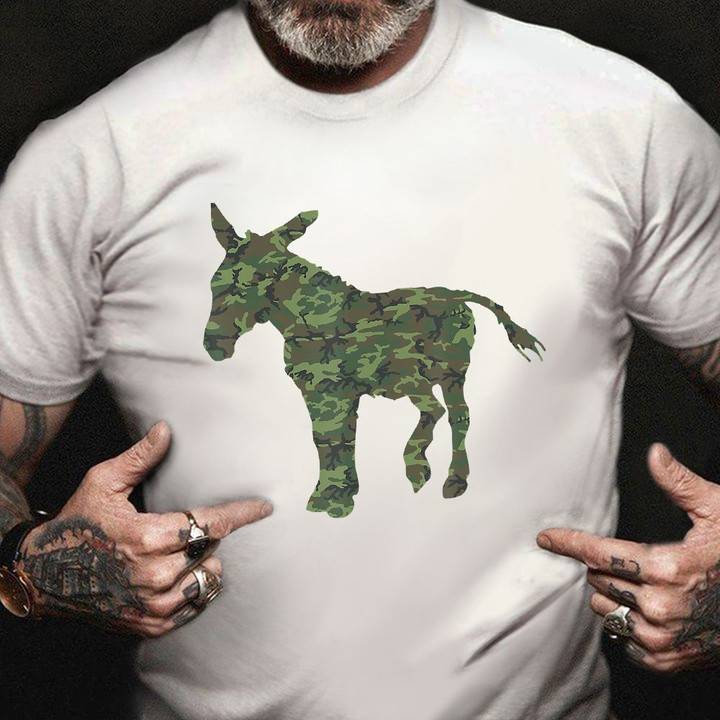 Camo Military Donkey Jackass Camouflage Print Shirt Best Gifts For Veterans Military Vets Day