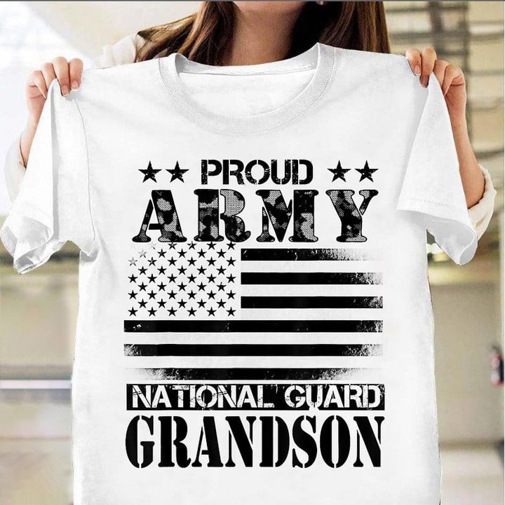 Proud Army National Guard Grandson Shirt Proud Grandson Of Army Veteran Gift For Him