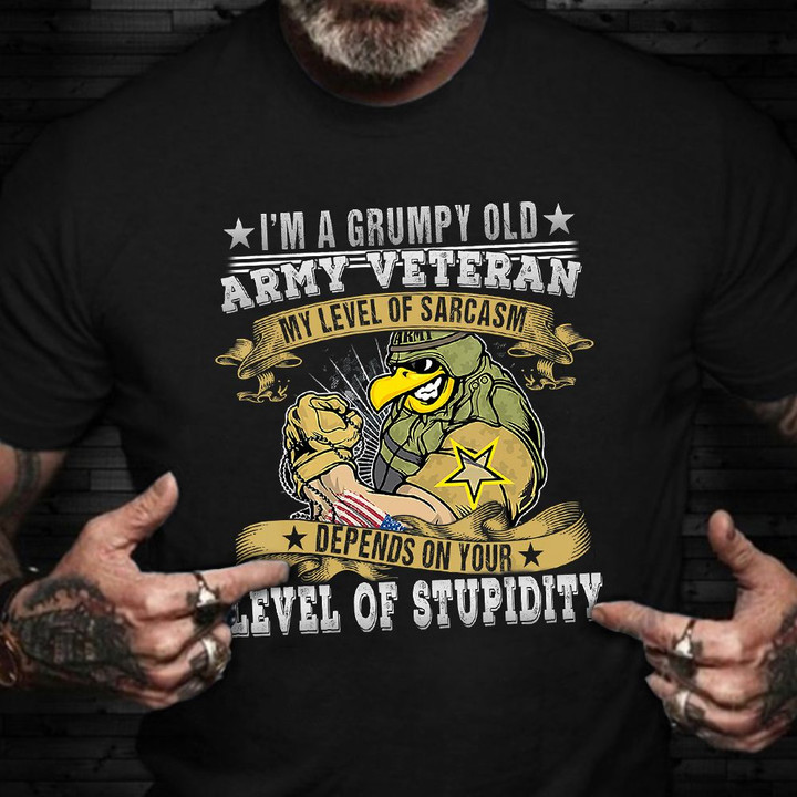 I'm A Grumpy Old Army Veteran Shirt Patriotic Cool Gifts For Army Veterans