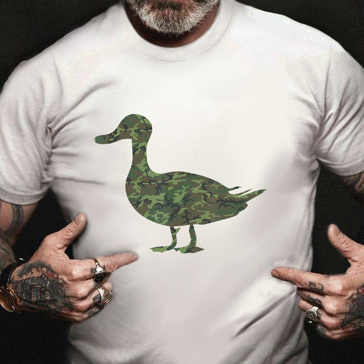 Military Duck Mallard Dipper Camo Print T-Shirt Best Veterans Day 2021 Gifts For Dad