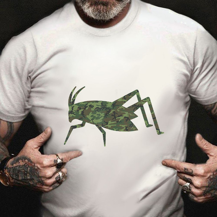 Military Grasshopper Katydid Camo Print Shirt Best Veteran Day Gift Ideas For Dad
