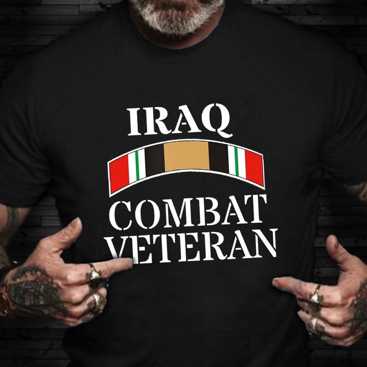 Iraq Combat Veteran T-Shirt Proud Military Army Served Iraq War Veteran Shirt Gift For Vet