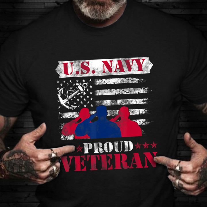 Navy Veteran Shirt Proud US Navy Veteran T-Shirt USN Retirement Vets Day Gift Ideas