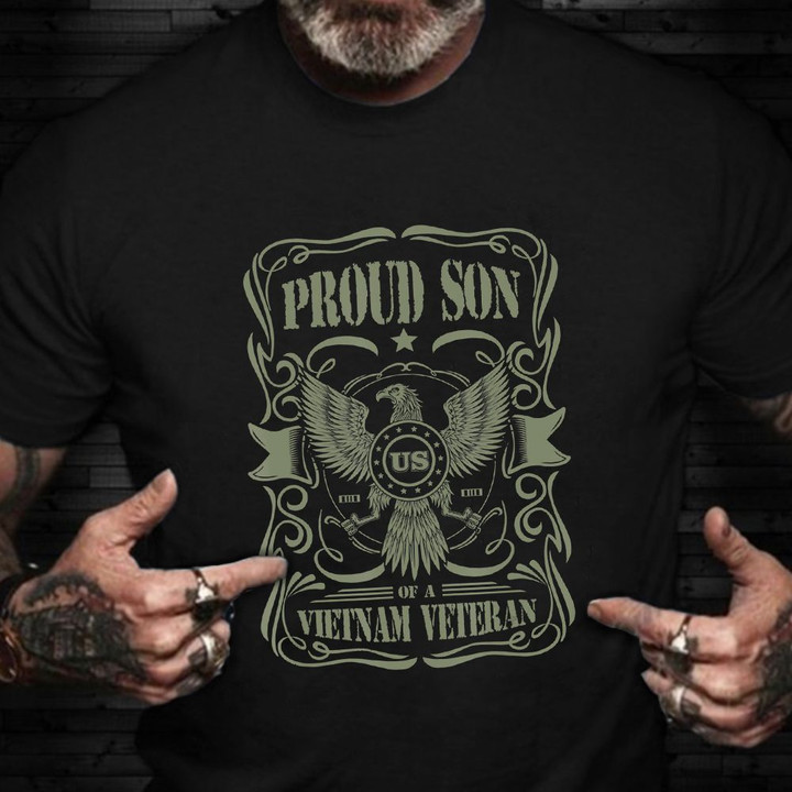Proud Son Of A Vietnam Veteran Shirt Eagle US Veteran T-Shirt Cool Gifts For Friend