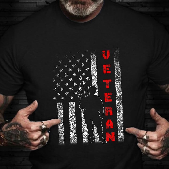 Veteran American Flag Shirt Honoring US Military Veteran T-Shirt Military Retirement Gift Ideas