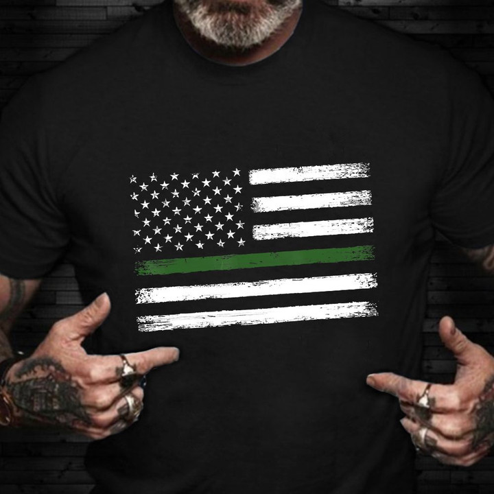 Thin Green Line Shirt Honor Veterans T-Shirt Patriotic Gift For Military Men Veterans Day