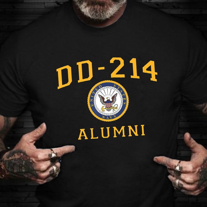 U.S Navy Veteran Shirt Dd 214 Alumni T-Shirt Navy Retirement Veterans Day Gift