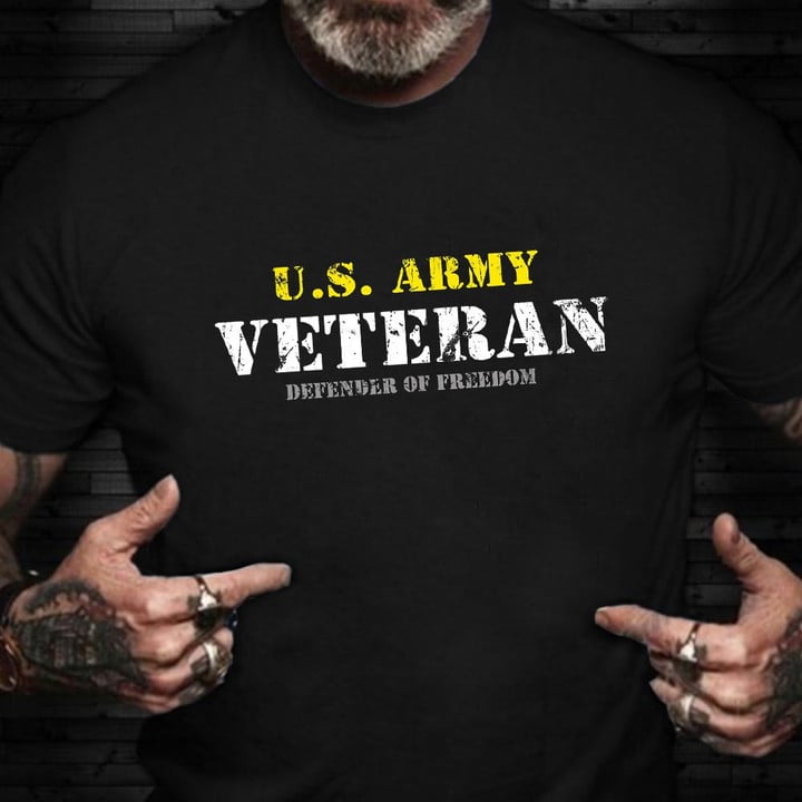 US Army Veteran Defender Of Freedom T-Shirt Vintage Proud US Army Shirt Clothing