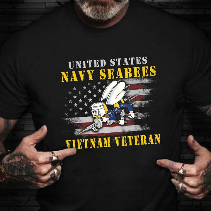 US Navy Seabees Vietnam Veteran T-Shirt Proud Military Served Vietnam Veteran Shirt Gift