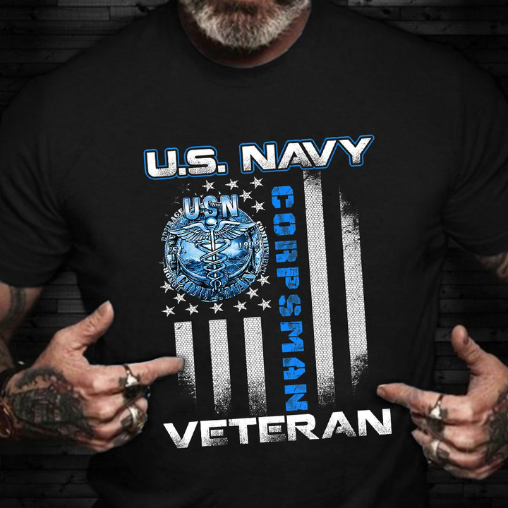 USN Navy Corpsman Veteran T-Shirt US Navy Veteran Shirt Vets Day 2021 Gift Ideas