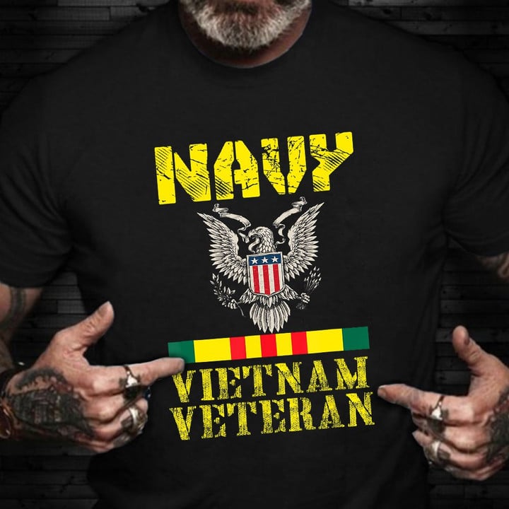 Navy Vietnam Veteran Shirt Navy Veteran Pride T-Shirt Military Retirement Gifts For Spouse