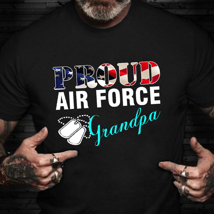 Proud Air Force Grandpa T-Shirt Happy Veteran American Pride Shirts Veterans Day Gifts Ideas
