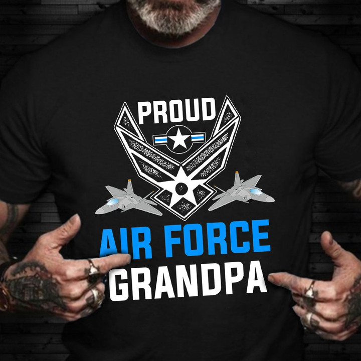Proud Air Force Grandpa T-Shirt Veteran Pride Air Force Veteran Shirts Gifts For Grandpa