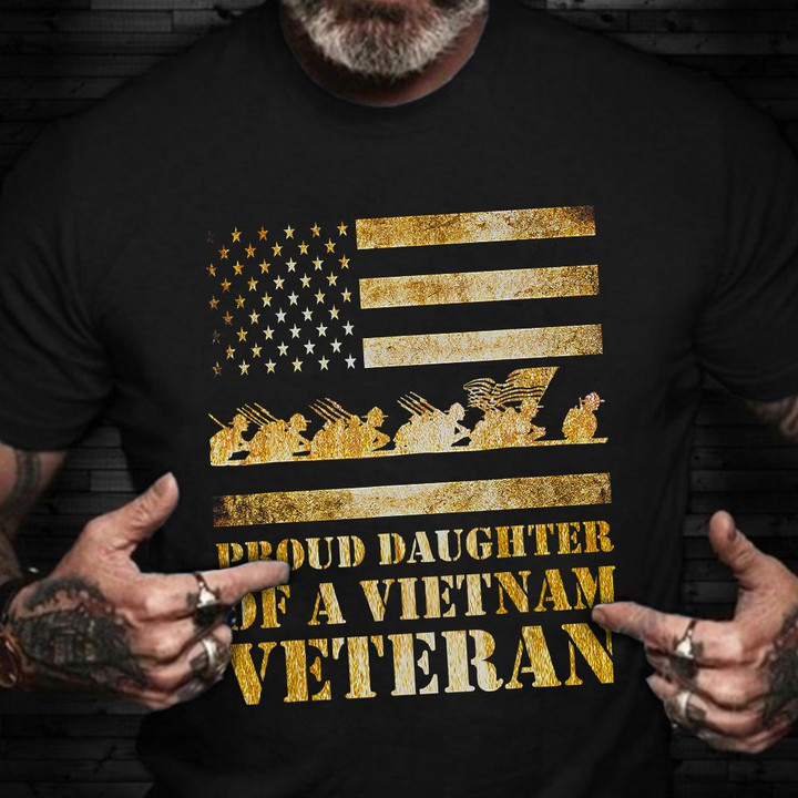 Proud Daughter Of A Vietnam Veteran T-Shirt US Flag Veterans Day Shirts Best Gifts 2023