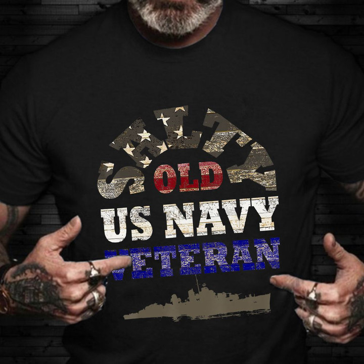 Salty Old US Navy Veteran T-Shirt Retired Military Sailor T-Shirt Navy Retirement Gifts