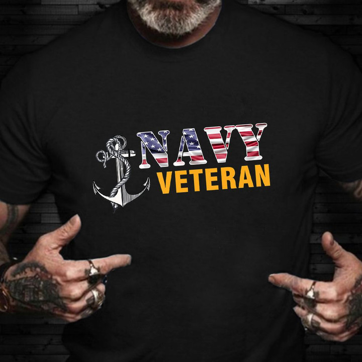US Navy Veteran Shirt American Flag T-Shirt Gifts For Navy Veterans