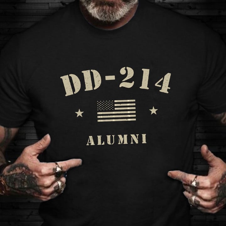 DD-214 Alumni Shirt Dd214 Tee Shirt Patriotic Military Gift For Men Veterans Day 2021