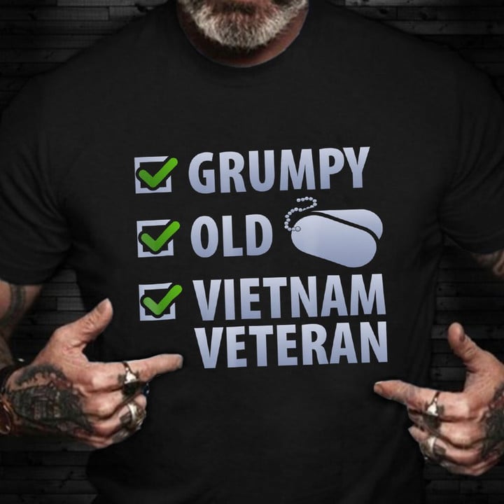 Grumpy Old Vietnam Veteran Shirt Veterans Day 2021 Gift Ideas For Husband Dad Grandfather