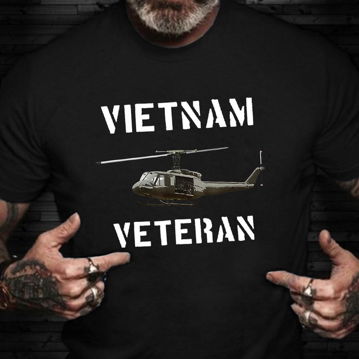 Vietnam Veteran Shirt Helicopter Proud Vietnam War Served Veterans Day Gift For Dad Grandad