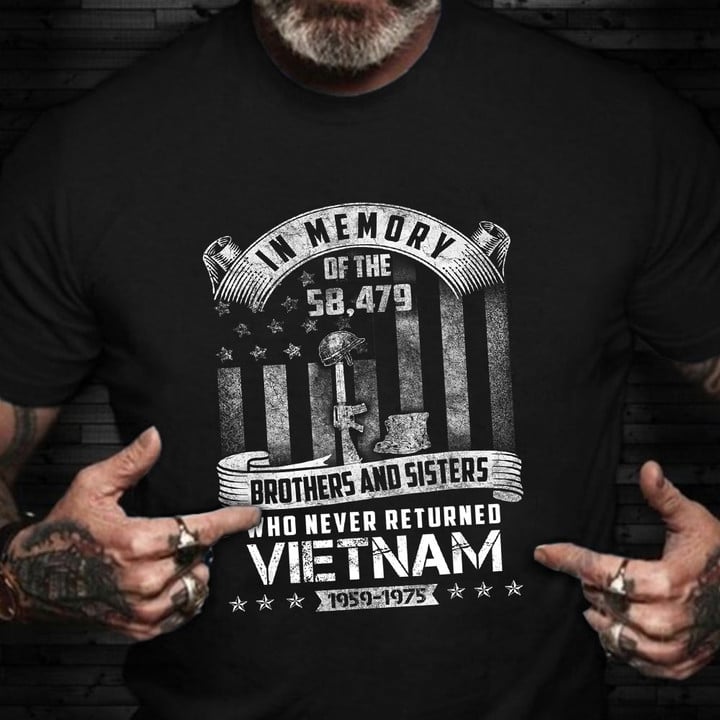 Vietnam Veteran T-Shirt In Memorial Of Fallen Soldiers Veterans Day Shirt Gift For Vet