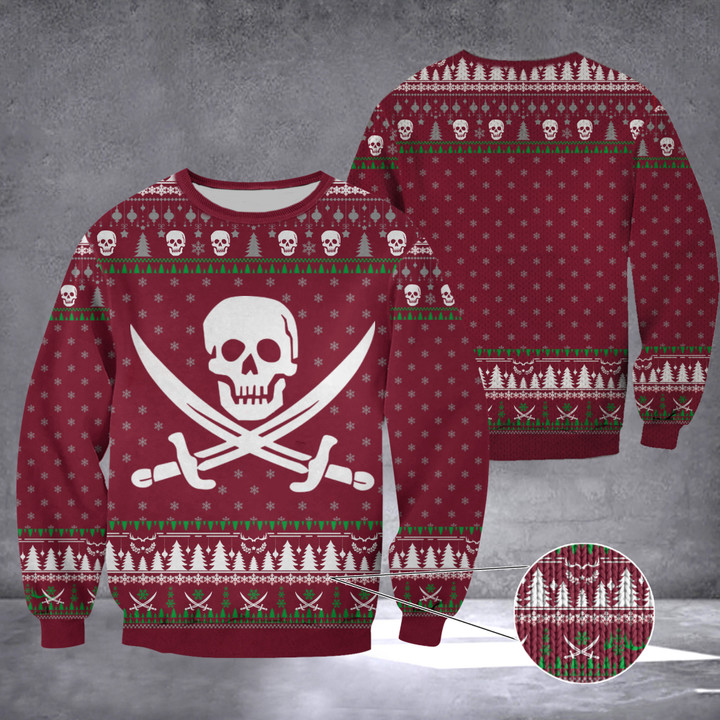 Mississippi State Pirate Ugly Christmas Sweater Pirate Clothing Presents