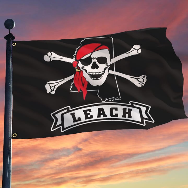 Mike Leach Pirate Flag Mississippi State Pirate Flag Skull And Cross Sword Merch