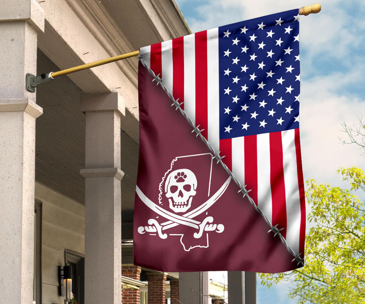 Mississippi State Pirate American Flag Ms State Pirate Flag Indoor Outdoor Decor