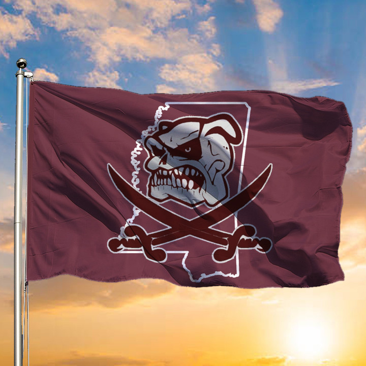 Mike Leach Pirate Bulldog Flag Mississippi State Pirate Flag Jolly Roger Decor