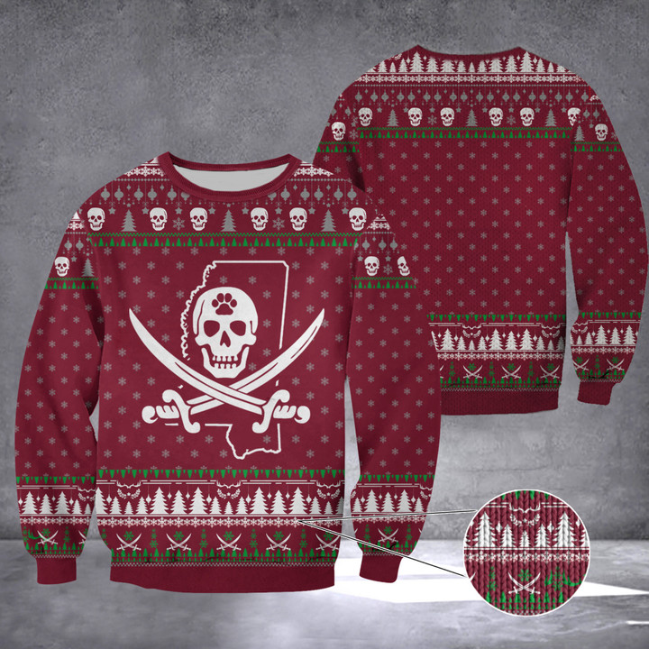 Mississippi State Pirate Ugly Christmas Sweater Mike Leach Pirate Bulldogs Clothing Men Women