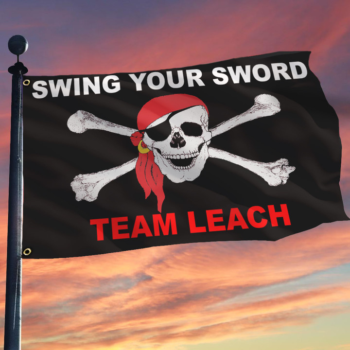 Jolly Roger Flag Skull And Crossbones Flag Swing Your Sword Team Leach Merch Decor