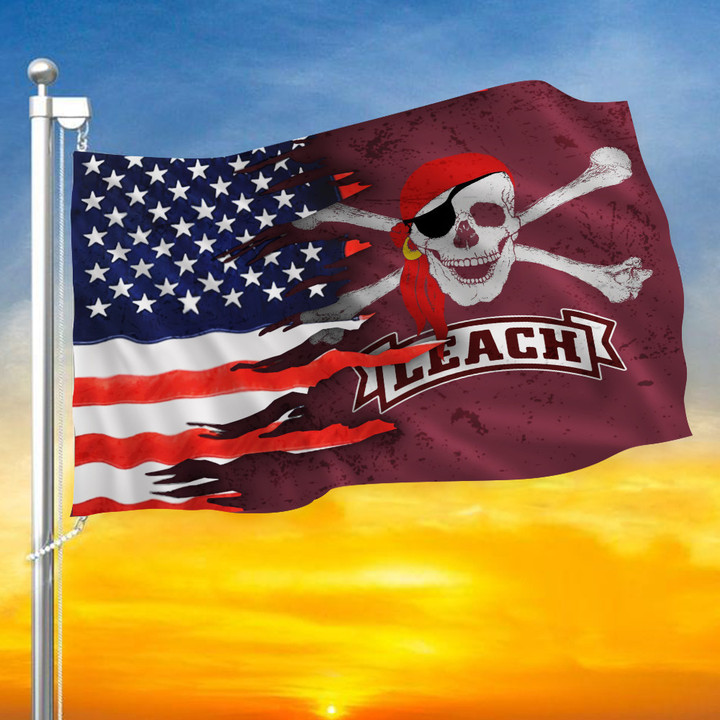 American Mike Leach Pirate Flag Maroon Pirate Flag Gifts For Football Lovers